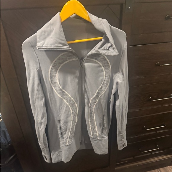 Vintage Lululemon gray stretch long zip up mock neck size 10 - Picture 1 of 3